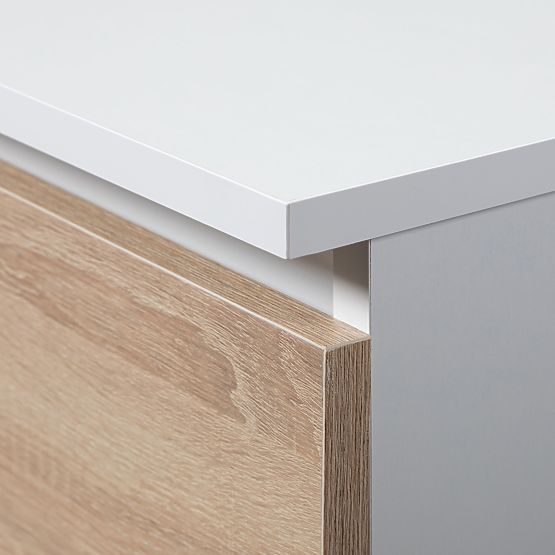 KOMODA CL100 6SZ PK BIAŁA / DĄB SONOMA
