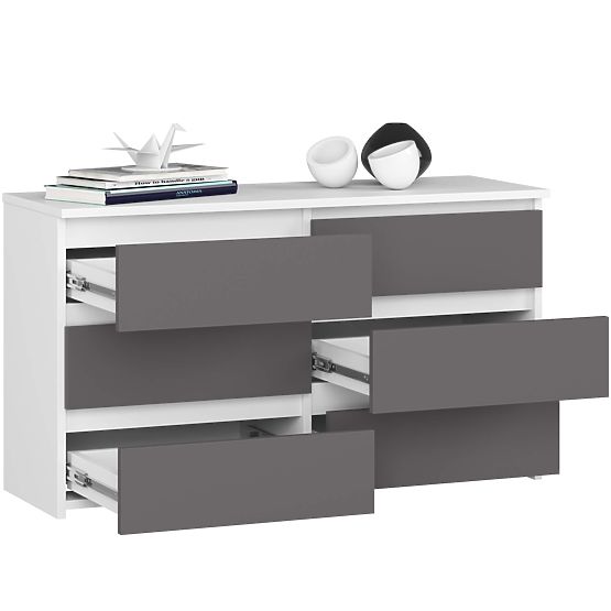 KOMODA CL100 6SZ PK BIAŁA / SZARA