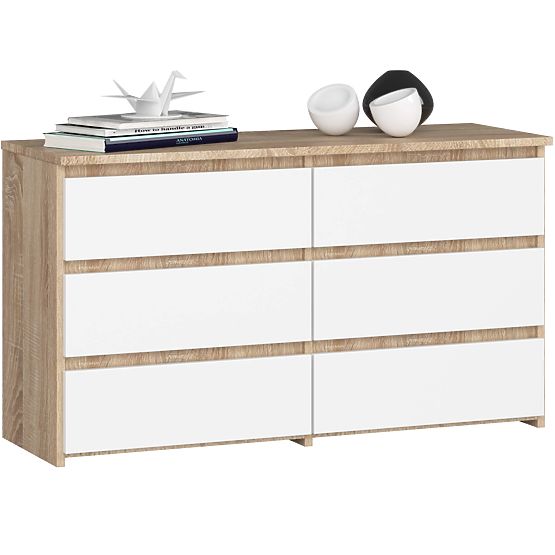 KOMODA CL100 6SZ PK DĄB SONOMA / BIAŁA
