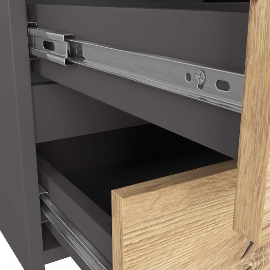 KOMODA CL100 6SZ PK SZARY / DĄB ARTISAN