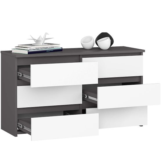 KOMODA CL100 6SZ SZARA / BIAŁA