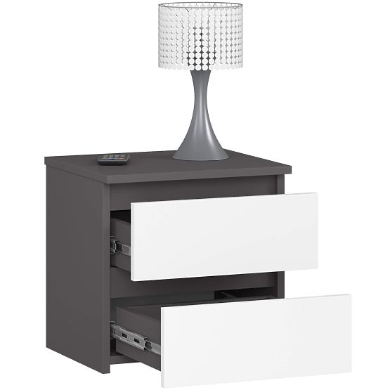 KOMODA CL2 2SZ CLP PK GRAFIT SZARY / BIAŁY