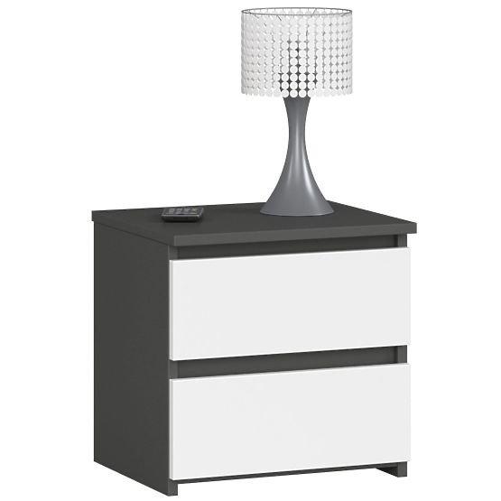 KOMODA CL2 2SZ CLP PK GRAFIT SZARY / BIAŁY