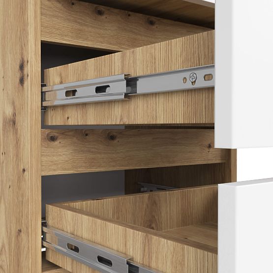 KOMODA CL3/40 DĄB ARTISAN / BIAŁA