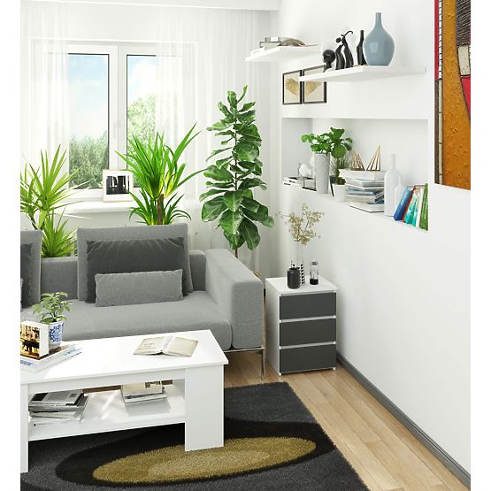 KOMODA CL3/40 PK BIAŁA / SZARA