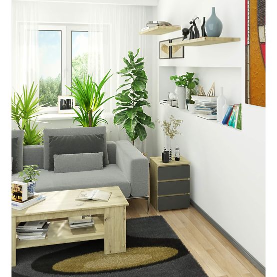 KOMODA CL3/40 PK DĄB ARTISAN / SZARY