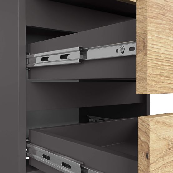 KOMODA CL3/40 PK GRAFIT SZARY / DĄB ARTISAN