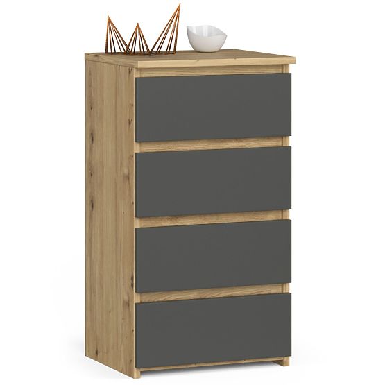 KOMODA CL4 PK DĄB ARTISAN / SZARY