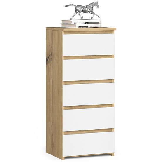 KOMODA CL5 PK DĄB ARTISAN / BIAŁA