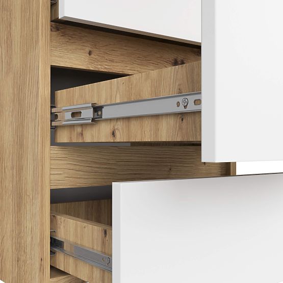 KOMODA CL6 PK DĄB ARTISAN / BIAŁA