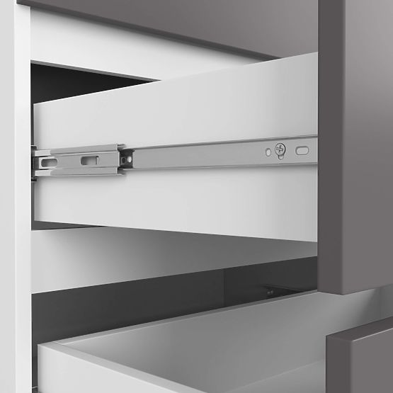 Komoda K 140 cm 6 szuflad PK biała-grafitowa szara