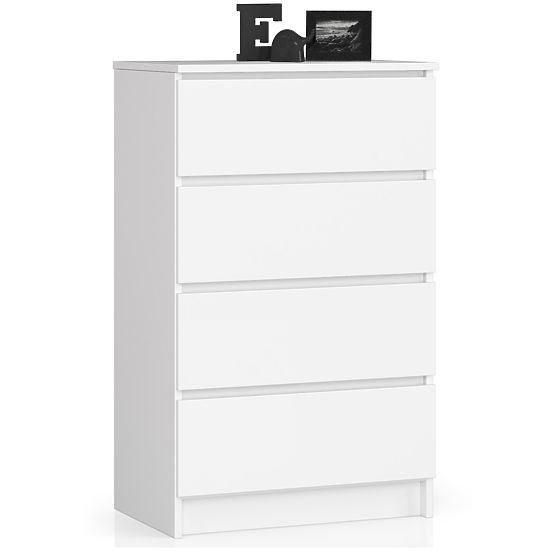 KOMODA K 60 cm 4 SZUFLADY PK BIAŁA