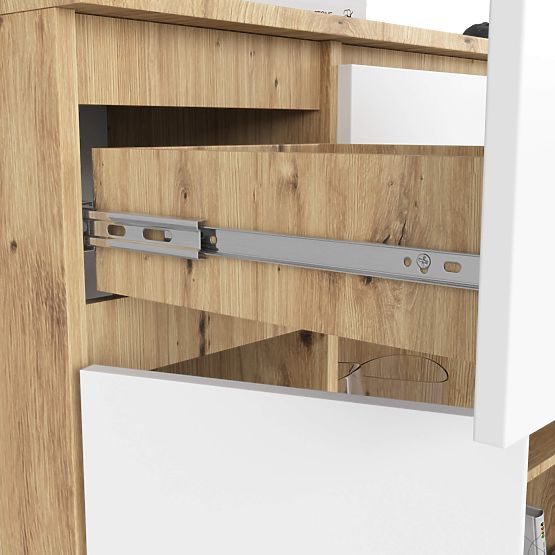 KOMODA K100 2D 3SZ 1P PK DĄB ARTISAN / BIAŁA