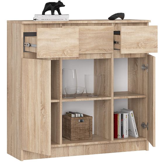 KOMODA K100 2D 3SZ 1P PK DĄB SONOMA