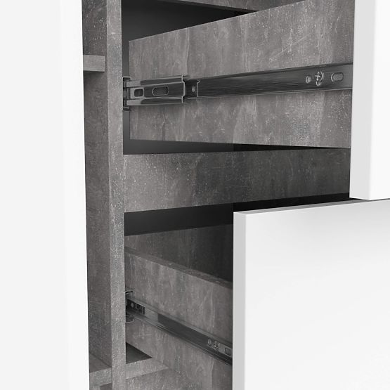 KOMODA K100 2D 3SZ PK BETON / BIAŁA