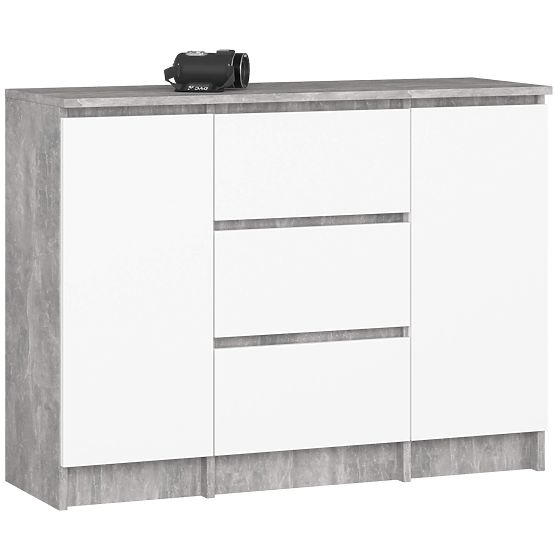 KOMODA K100 2D 3SZ PK BETON / BIAŁA