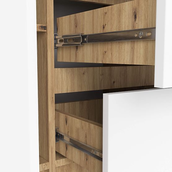 KOMODA K100 2D 3SZ PK DĄB ARTISAN / BIAŁA