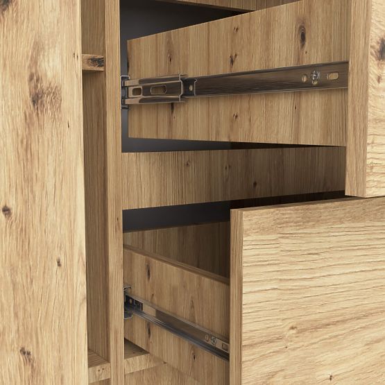 KOMODA K100 2D 3SZ PK DĄB ARTISAN