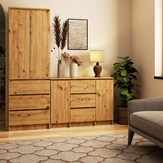 KOMODA K100 2D 3SZ PK DĄB ARTISAN