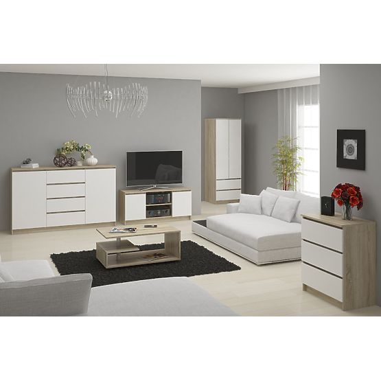 KOMODA K120 10SZ CLP PK DĄB SONOMA / BIAŁA