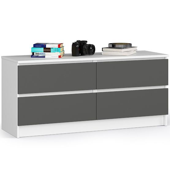 KOMODA K120 4SZ CLP PK BIAŁA / SZARA