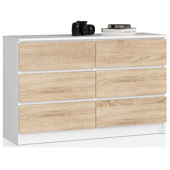 KOMODA K120 6SZ CLP PK BIAŁA / SONOMA