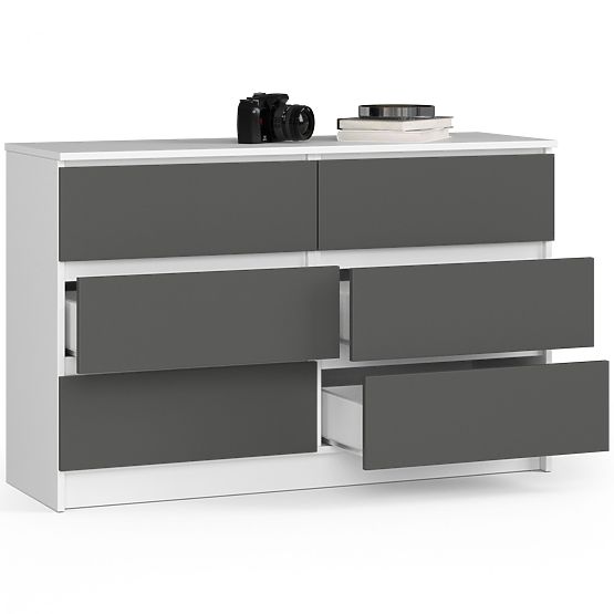 KOMODA K120 6SZ CLP PK BIAŁA / SZARA
