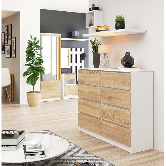 KOMODA K120 8SZ PK BIAŁA / SONOMA