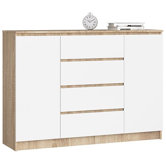 KOMODA K140 2D 4SZ CLP PK DĄB SONOMA / BIAŁA