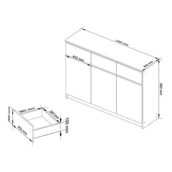 KOMODA K140 3D 3SZ CLP PK SONOMA / BIAŁA
