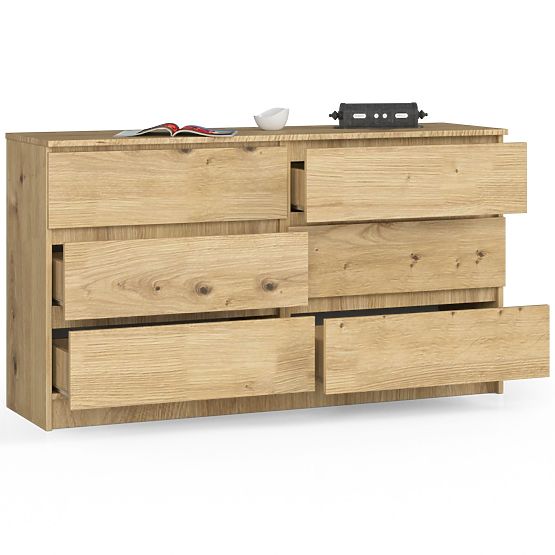 KOMODA K140 6SZ CLP DĄB ARTISAN