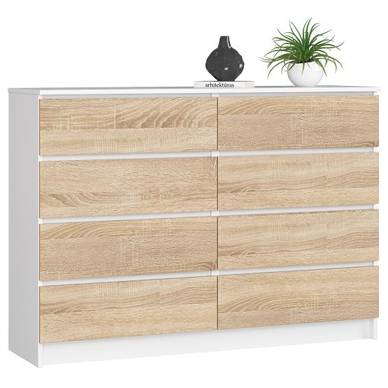 KOMODA K140 8SZ CLP PK BIAŁA / SONOMA