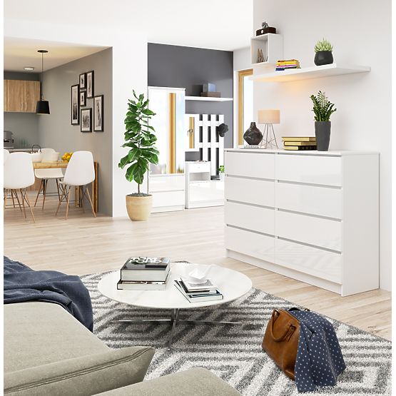 KOMODA K140 8SZ CLP PK BIAŁY POŁYSK