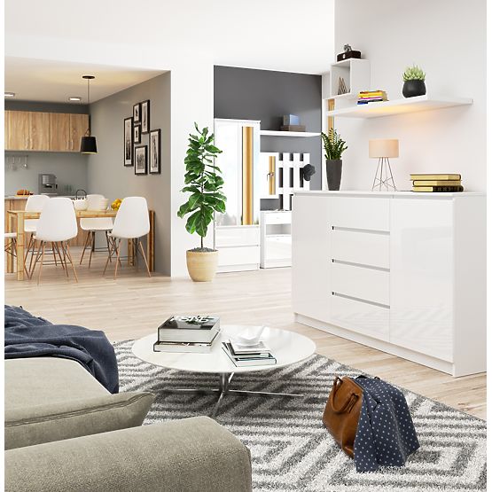 KOMODA K160 2D 4SZ CLP PK BIAŁY POŁYSK