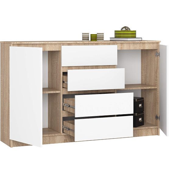 KOMODA K160 2D 4SZ CLP PK DĄB SONOMA / BIAŁA