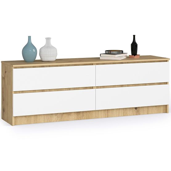 KOMODA K160 4SZ CLP PK DĄB ARTISAN / BIAŁA