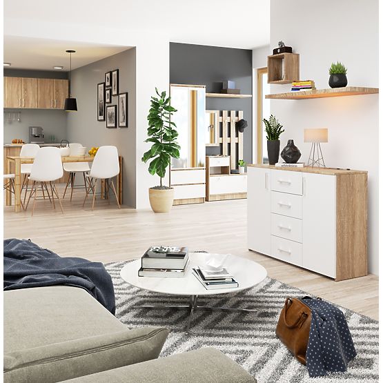 KOMODA K45 PK DĄB SONOMA / BIAŁA