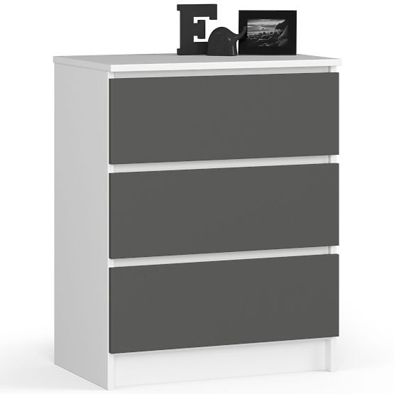 KOMODA K60 3SZ CLP BIAŁA / SZARA