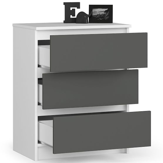 KOMODA K60 3SZ CLP BIAŁA / SZARA