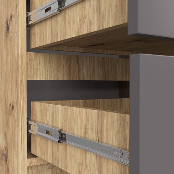 KOMODA K60 4SZ PK DĄB ARTISAN / SZARY