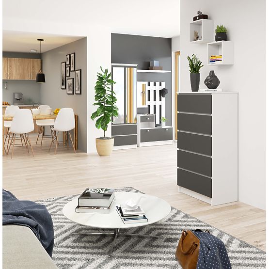 KOMODA K60 5SZ CLP PK BIAŁA / SZARA