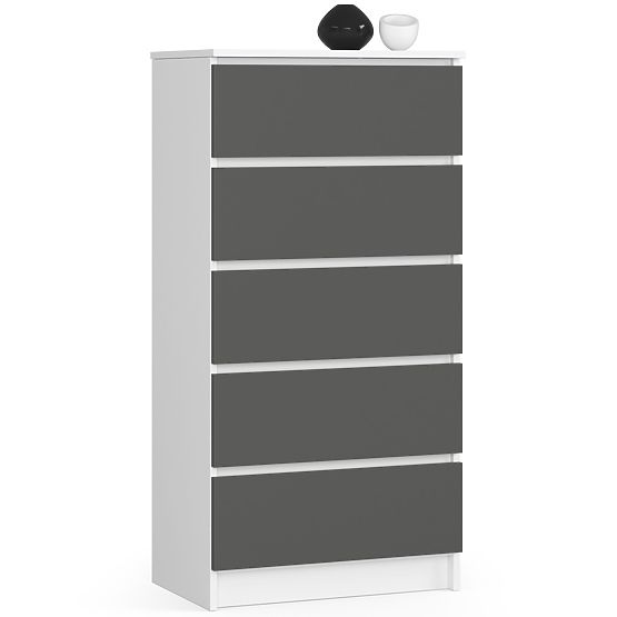 KOMODA K60 5SZ CLP PK BIAŁA / SZARA