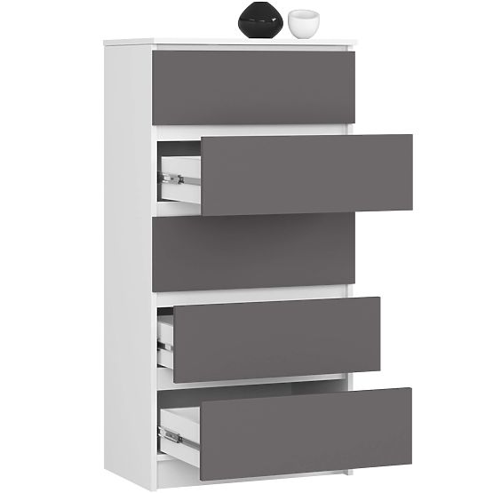 KOMODA K60 5SZ CLP PK BIAŁA / SZARA