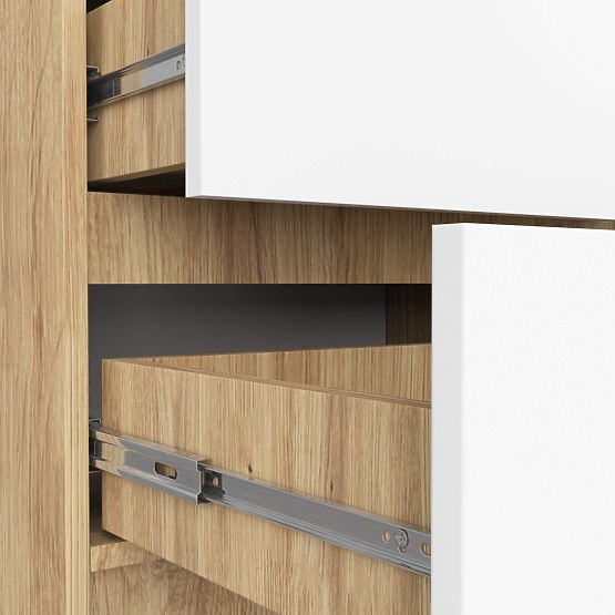 KOMODA K60 5SZ CLP PK DĄB ARTISAN / BIAŁY