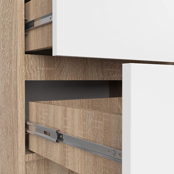 KOMODA K60 5SZ CLP PK DĄB SONOMA / BIAŁA