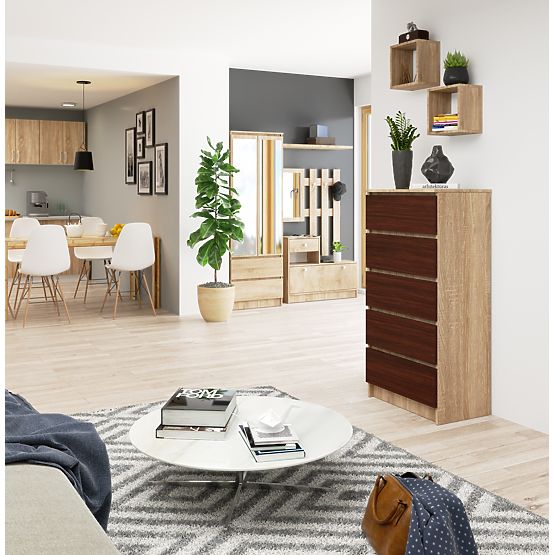 KOMODA K60 5SZ CLP PK DĄB SONOMA / WENGE