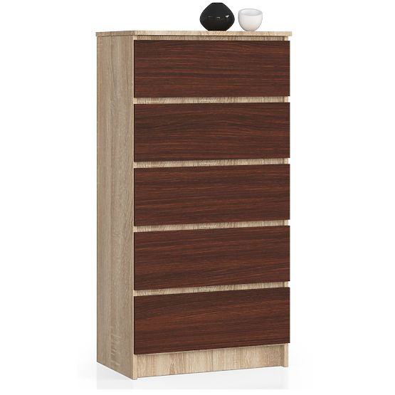 KOMODA K60 5SZ CLP PK DĄB SONOMA / WENGE
