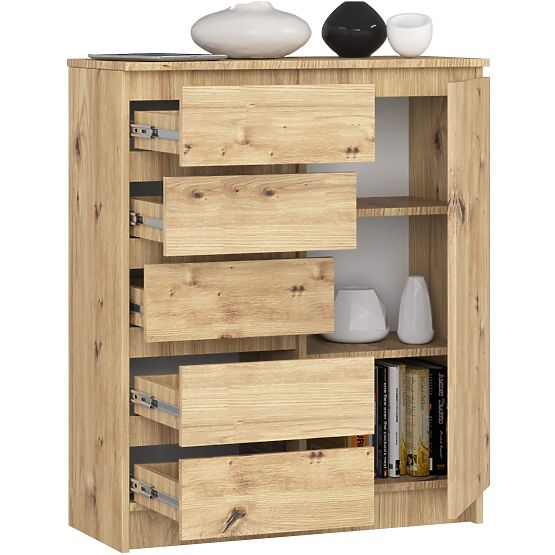 KOMODA K80 1D 5SZ PK DĄB ARTISAN