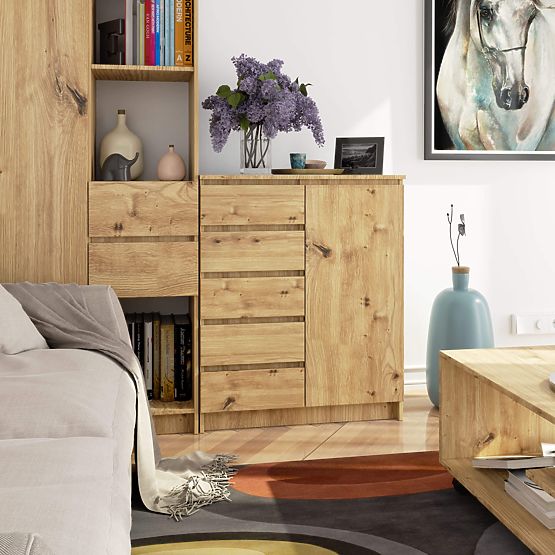 KOMODA K80 1D 5SZ PK DĄB ARTISAN