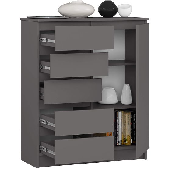 KOMODA K80 1D 5SZ PK GRAFIT SZARY